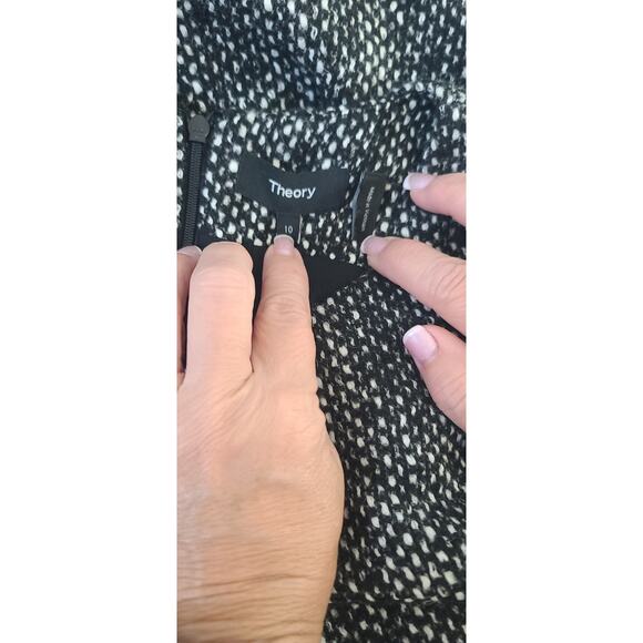 Theory tweed wool sleeveless sheath dress black/white Size 10 Office Career - Picture 6 of 10
